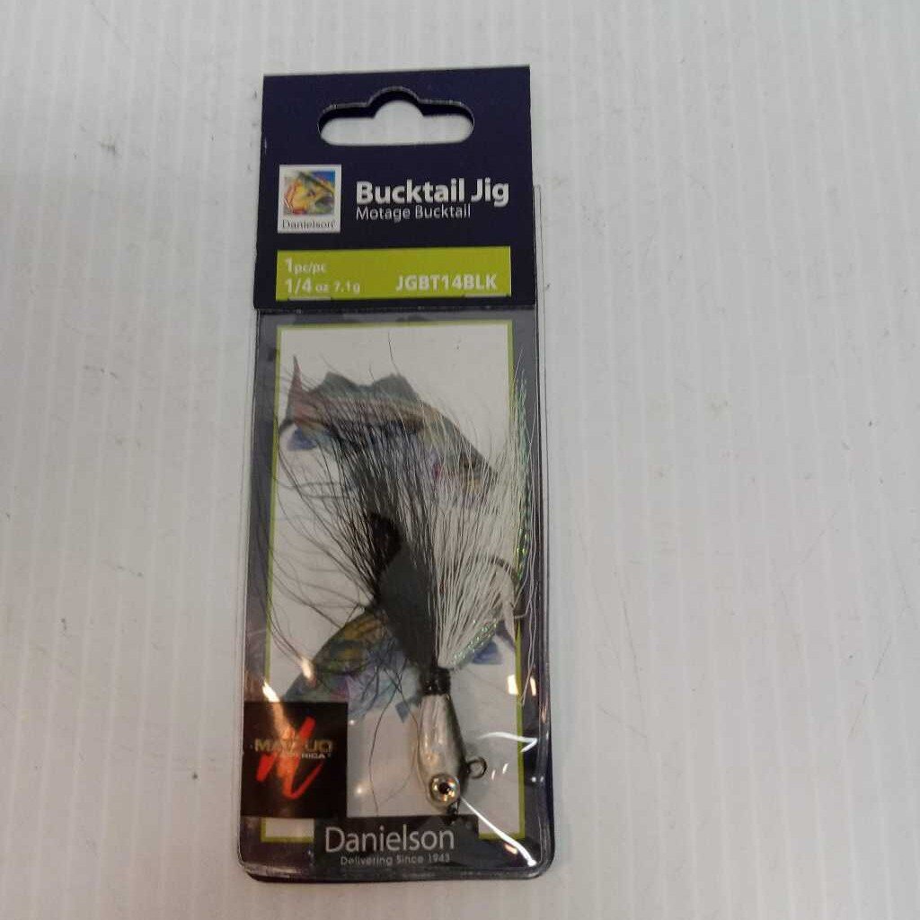 Danielson Motage Bucktail Jig JGBT14BLK Black 1/4 oz