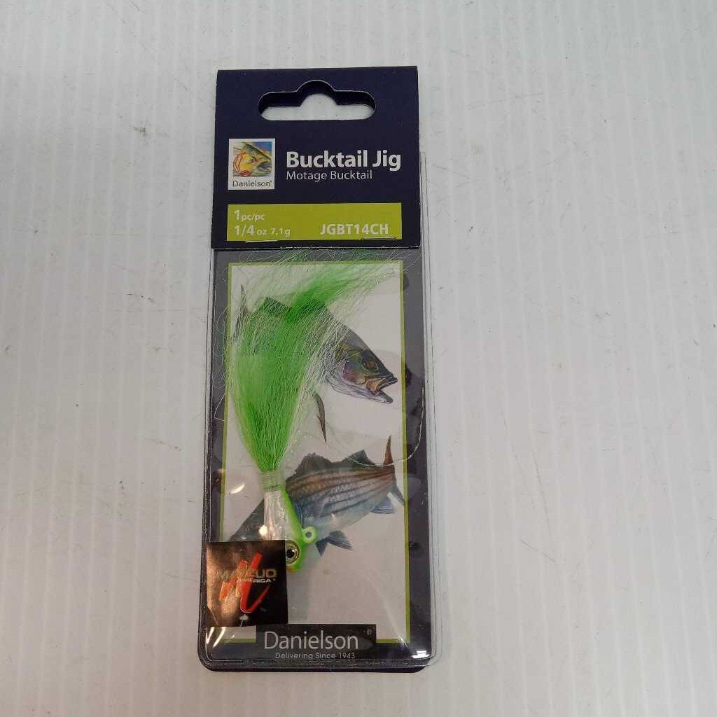 Danielson Motage Bucktail Jig Chartreuse Size 1/4 oz