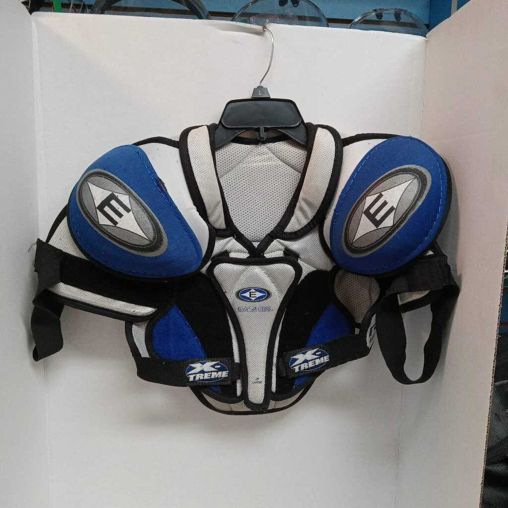 Easton X-Treme Hockey Shoulder Pads White/Blue Size Junior Large