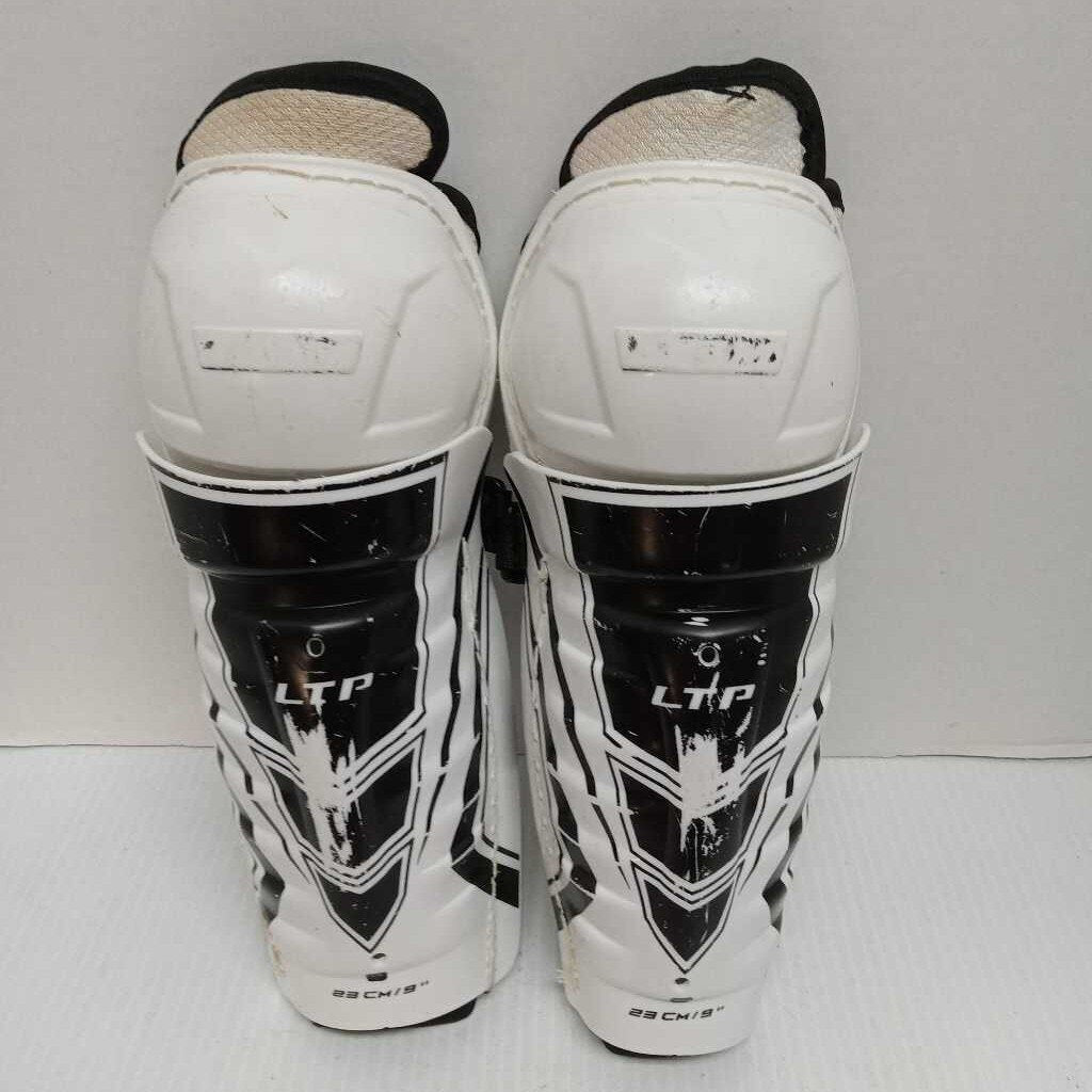 CCM LTP Hockey Shinguards White Size Youth 9"
