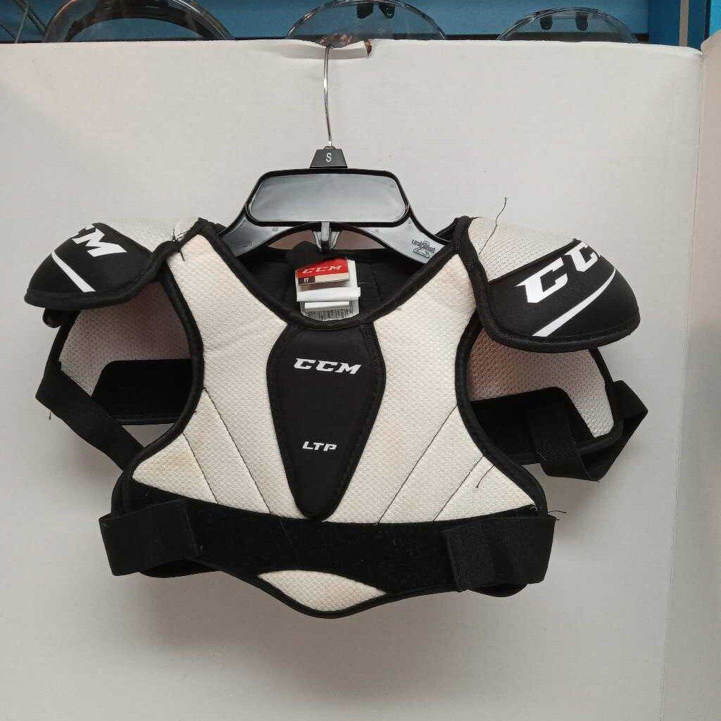 CCM LTP Hockey Shoulder Pads White/Black Size Youth Small