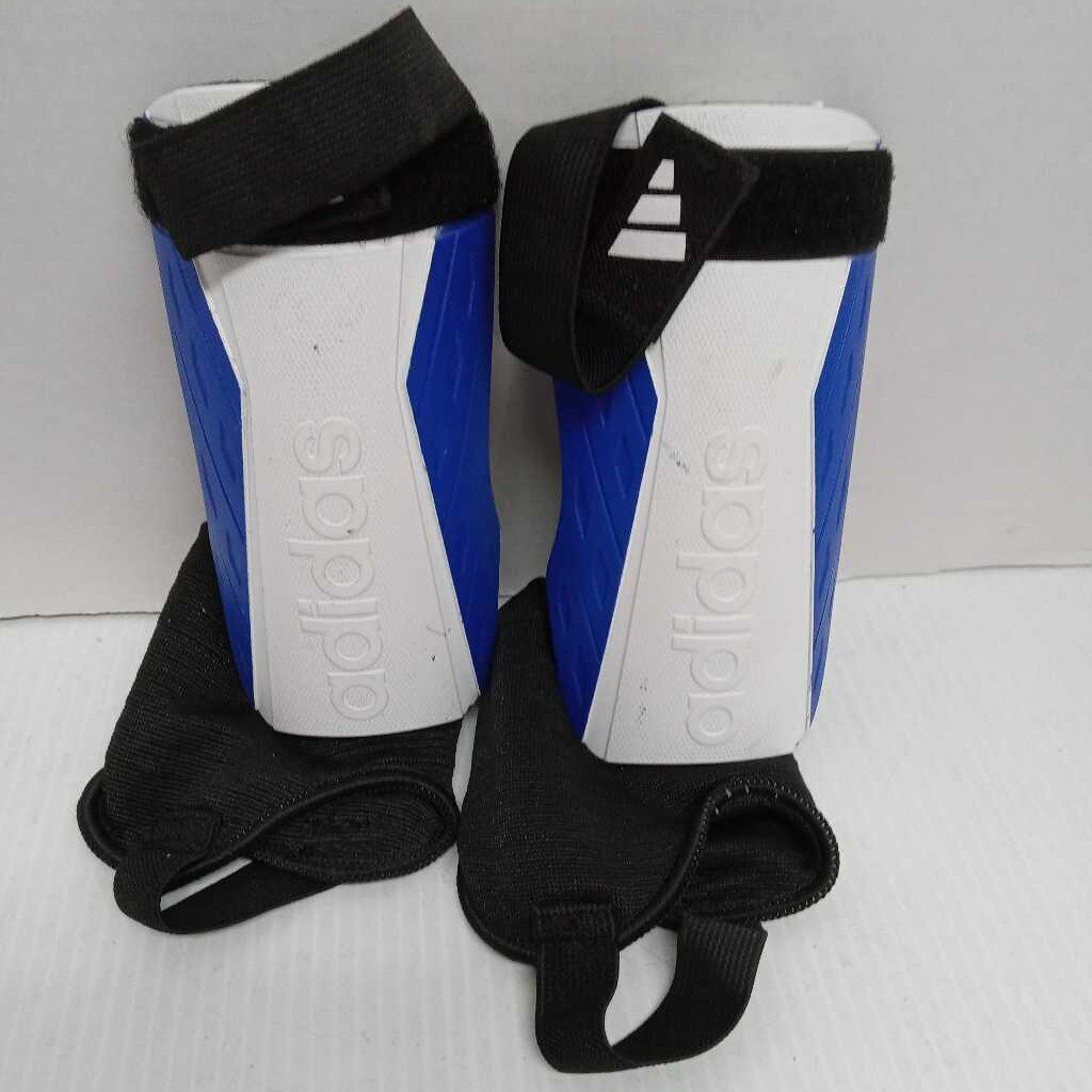 Adidas Soccer Shinguards White/Blue Size Large