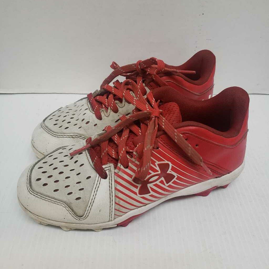 Under Armour Baseball/Softball Cleats Red/White Size 3.5