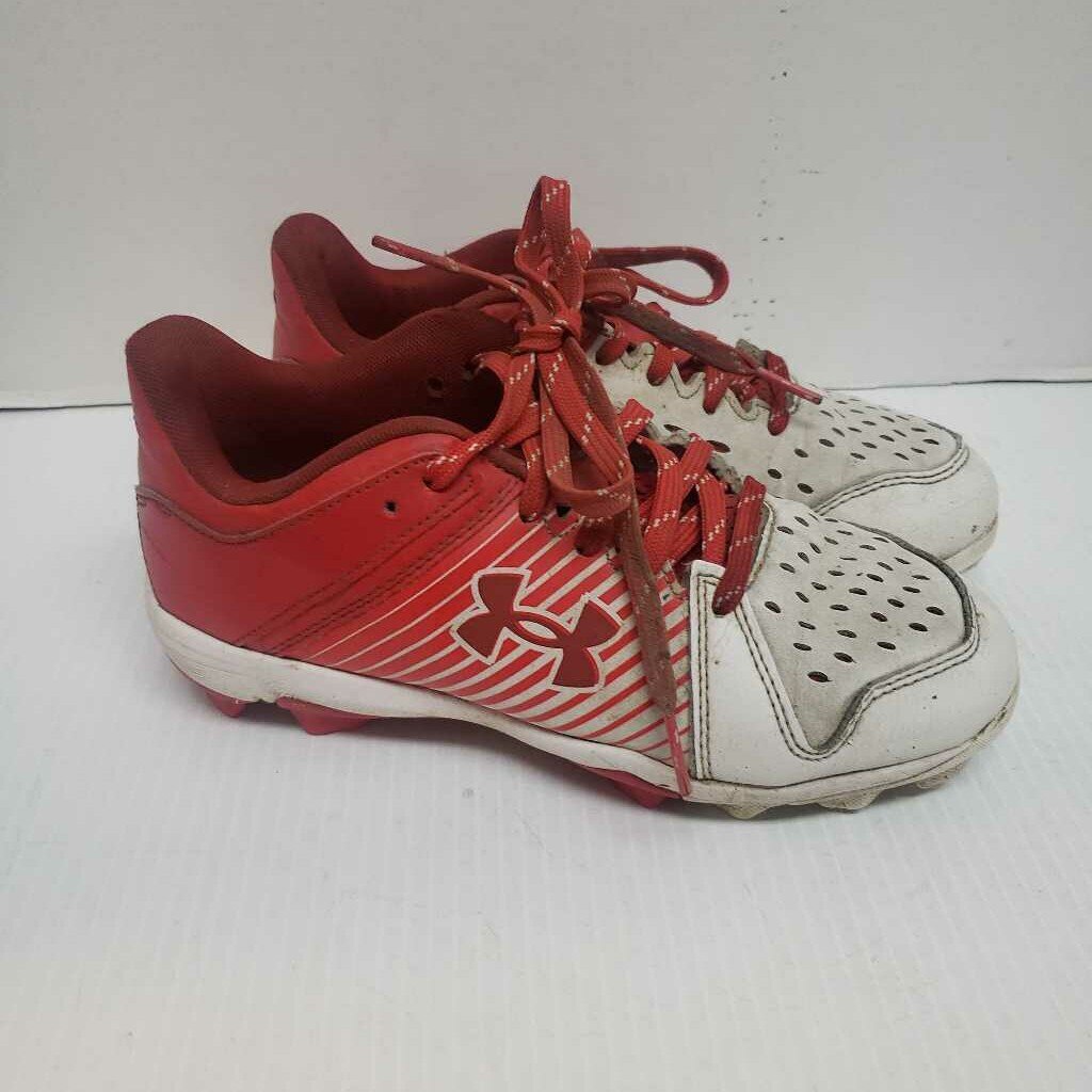 Under Armour Baseball/Softball Cleats Red/White Size 3.5