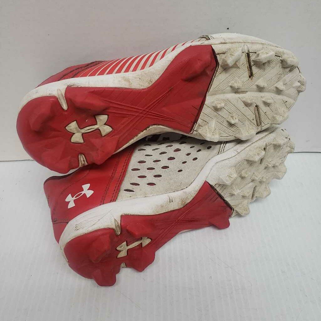 Under Armour Baseball/Softball Cleats Red/White Size 3.5