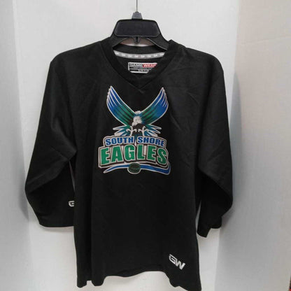 Game Wear Hockey Jersey Black Size Yth S/M ( South Shore Eagles )