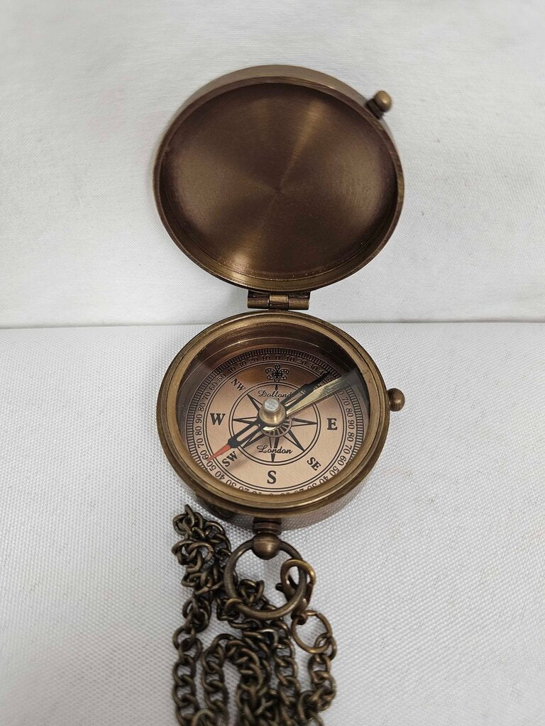 Antiquana "So You Can" Brass Compass