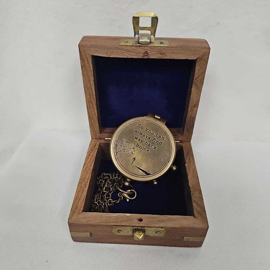 Antiquana "So You Can" Brass Compass