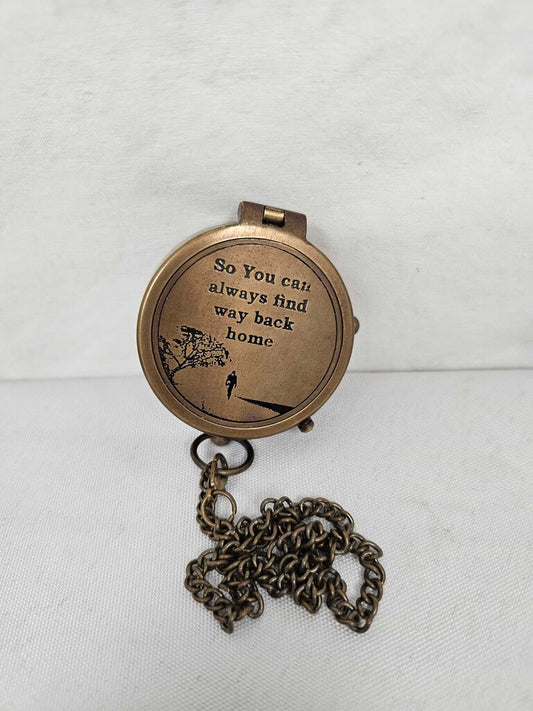 Antiquana "So You Can" Brass Compass