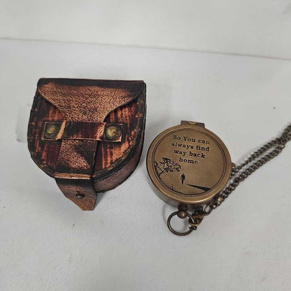 Antiquana "So You Can" Brass Compass