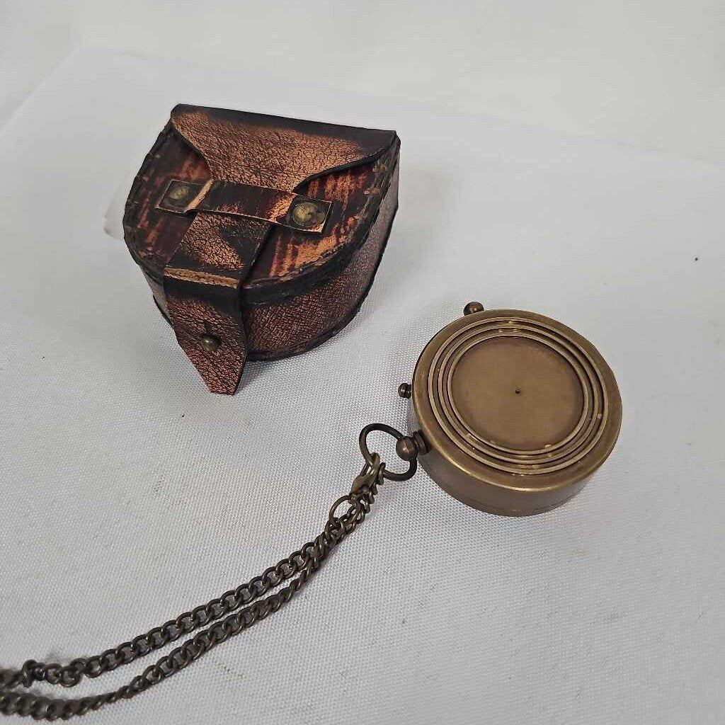 Antiquana "So You Can" Brass Compass