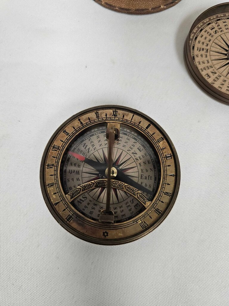 My Dear Happy Anniversary Engraved Brass Compass/Sun Dial