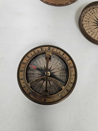 My Dear Happy Anniversary Engraved Brass Compass/Sun Dial
