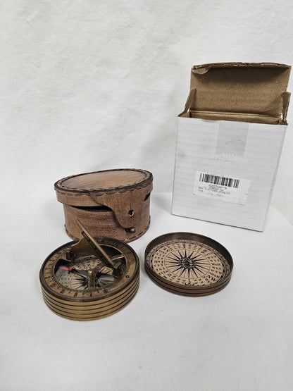 My Dear Happy Anniversary Engraved Brass Compass/Sun Dial