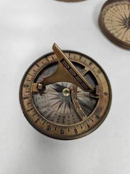 My Dear Happy Anniversary Engraved Brass Compass/Sun Dial