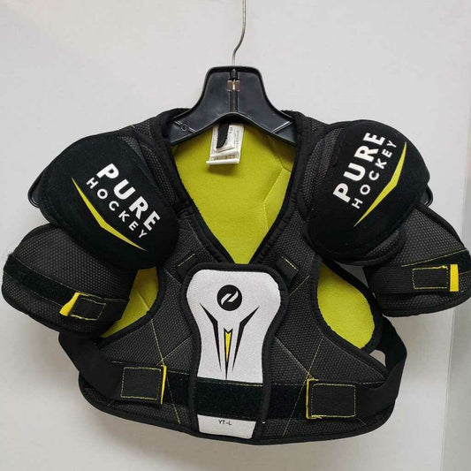 Pure Hockey Shoulder Pads Black/Yellow Size Youth Large Preowned