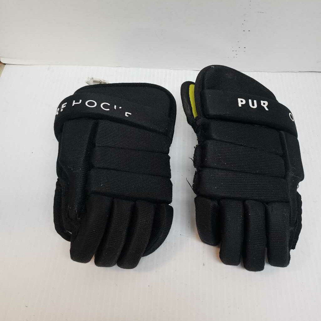 Pure Hockey Black Hockey Gloves Size Youth 10" Preowned