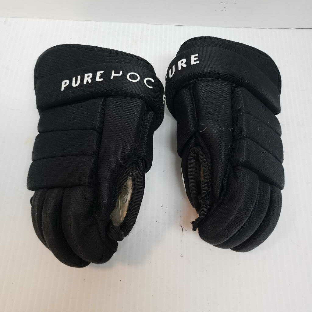 Pure Hockey Black Hockey Gloves Size Youth 10" Preowned