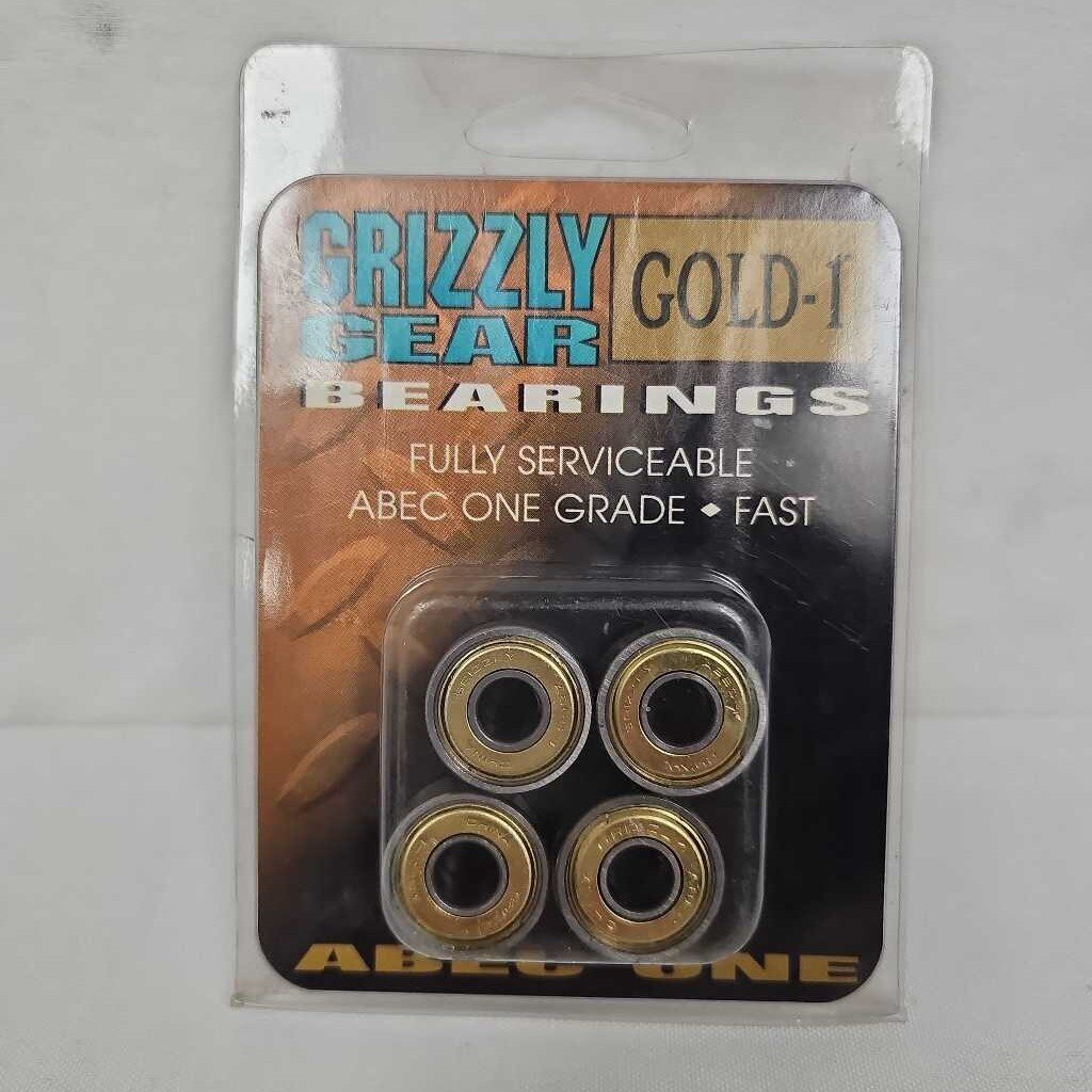 Grizzly Gear ABEC 1 Gold Bearings - 8 Pack
