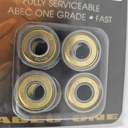 Grizzly Gear ABEC 1 Gold Bearings - 8 Pack