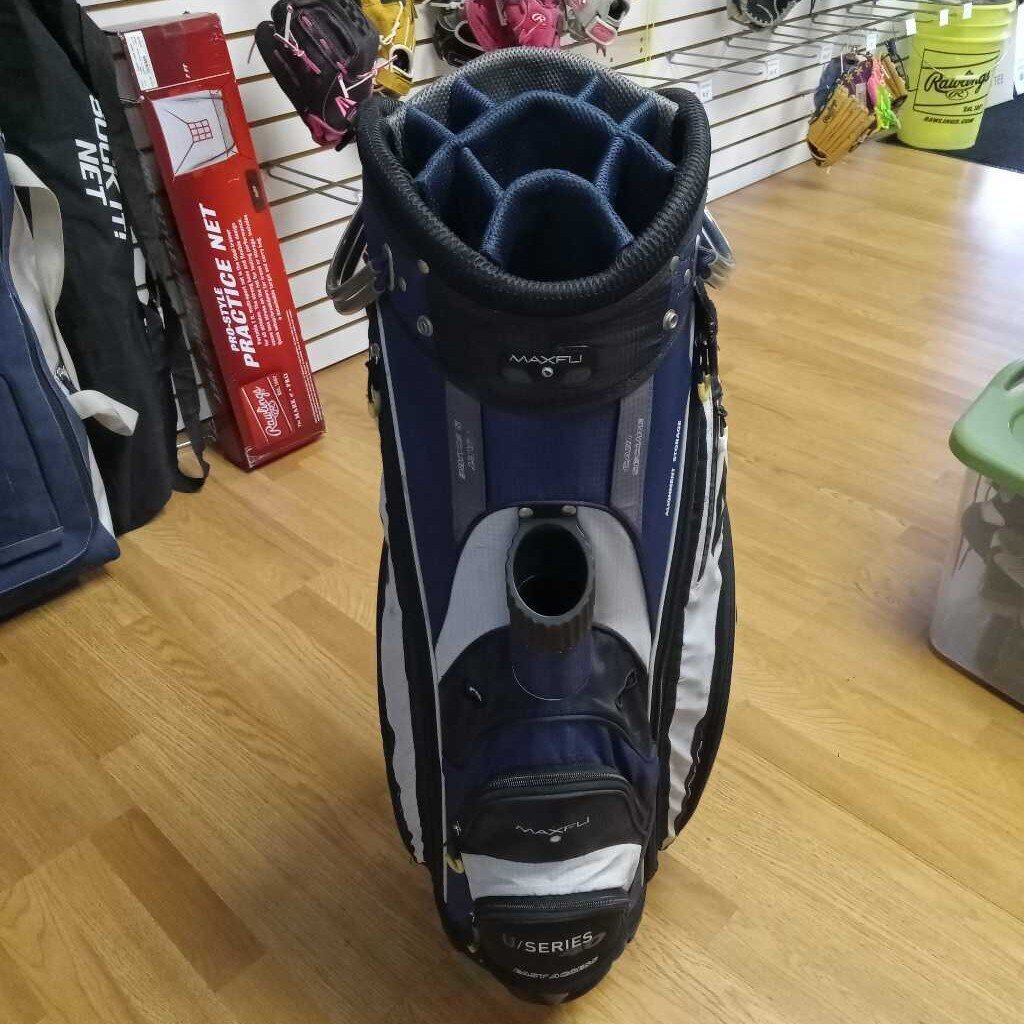 Maxfli 4.0 U/Series 14 Way Golf Cart Bag Navy Blue/Grey Size Senior Preowned