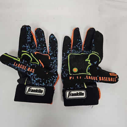 Franklin Major League Baseball Youth Batting Gloves - Pair | Youth X-Small | Black/Multi Color | Used