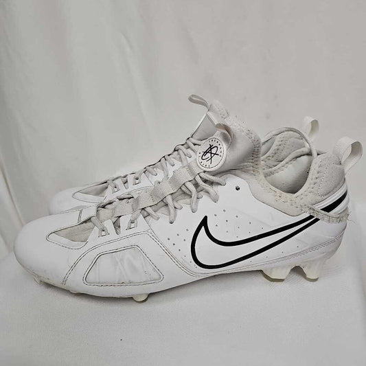 Nike Huarache 9 Varsity LAX Lacrosse Cleats | Men's 12 | White/Black | Used