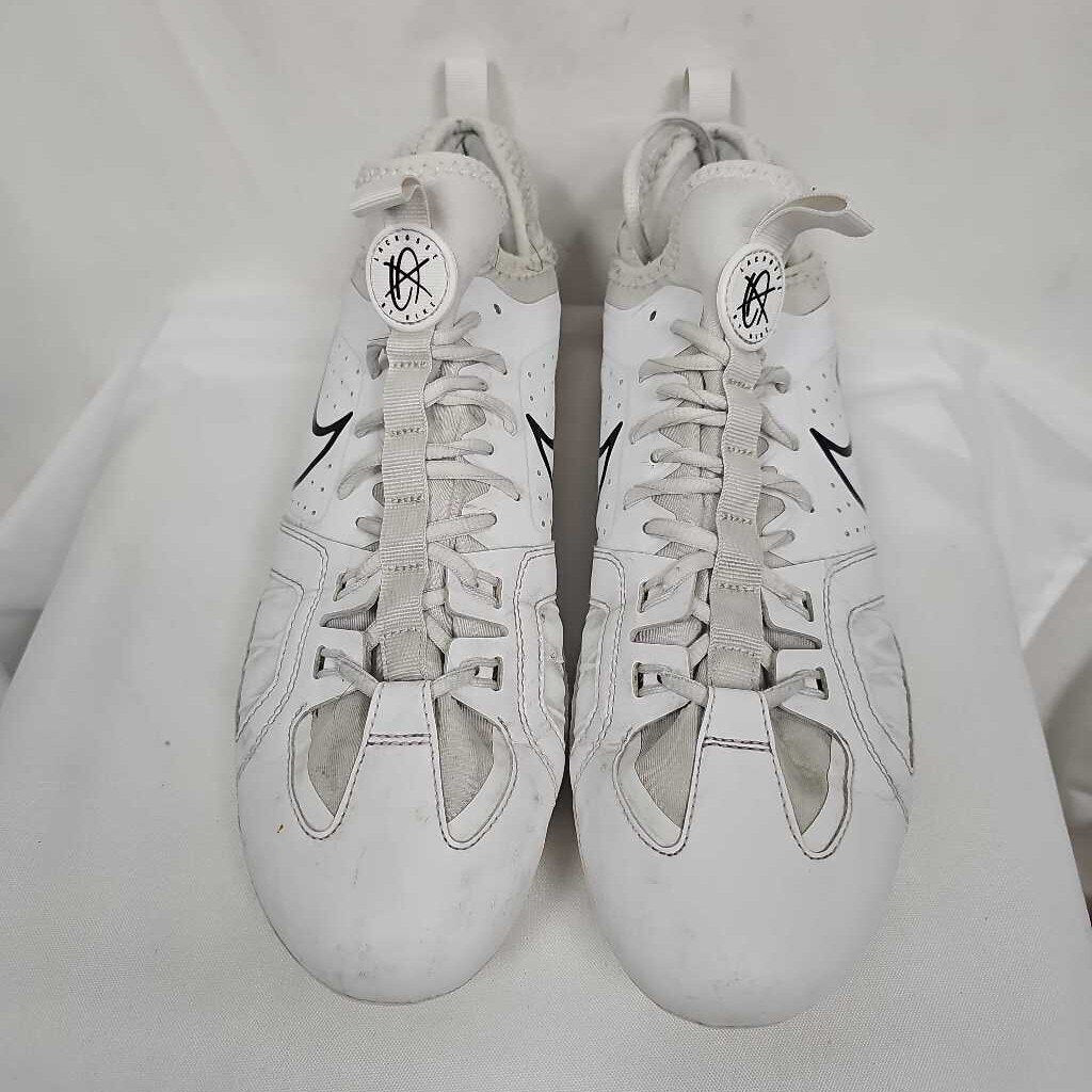 Nike Huarache 9 Varsity LAX Lacrosse Cleats | Men's 12 | White/Black | Used