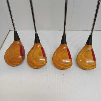 Ping Zing Karsten Persimmon Wood Set 1,3,5,7 Woods Mens Right Hand with Reg Flex Steel Shafts Preowned