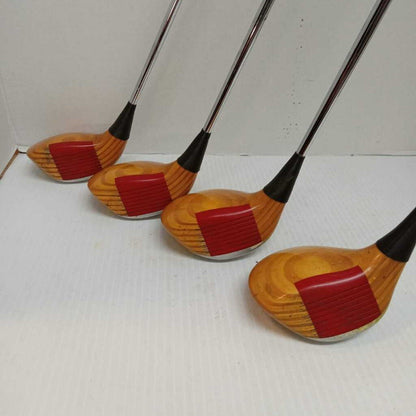 Ping Zing Karsten Persimmon Wood Set 1,3,5,7 Woods Mens Right Hand with Reg Flex Steel Shafts Preowned
