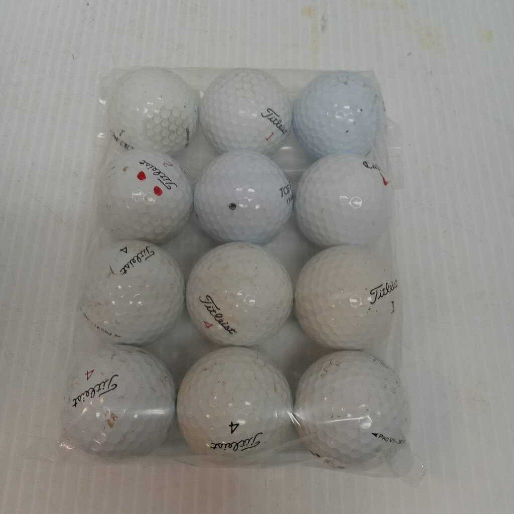 Assorted Mixed Bag 1 Dozen Preowned Golf Balls