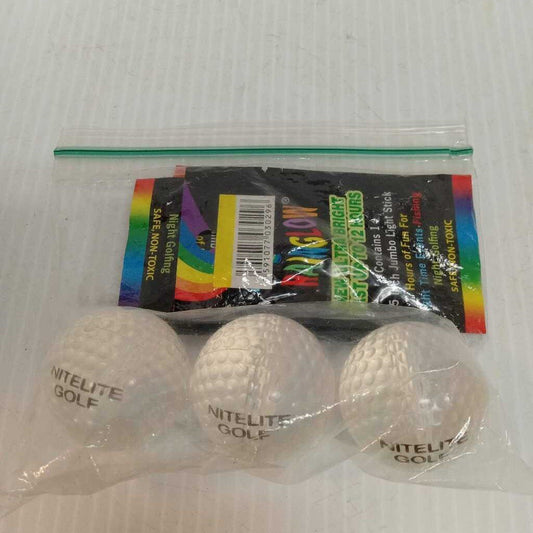 Nitelite Golf Balls with Light Sticks 3 Pack New