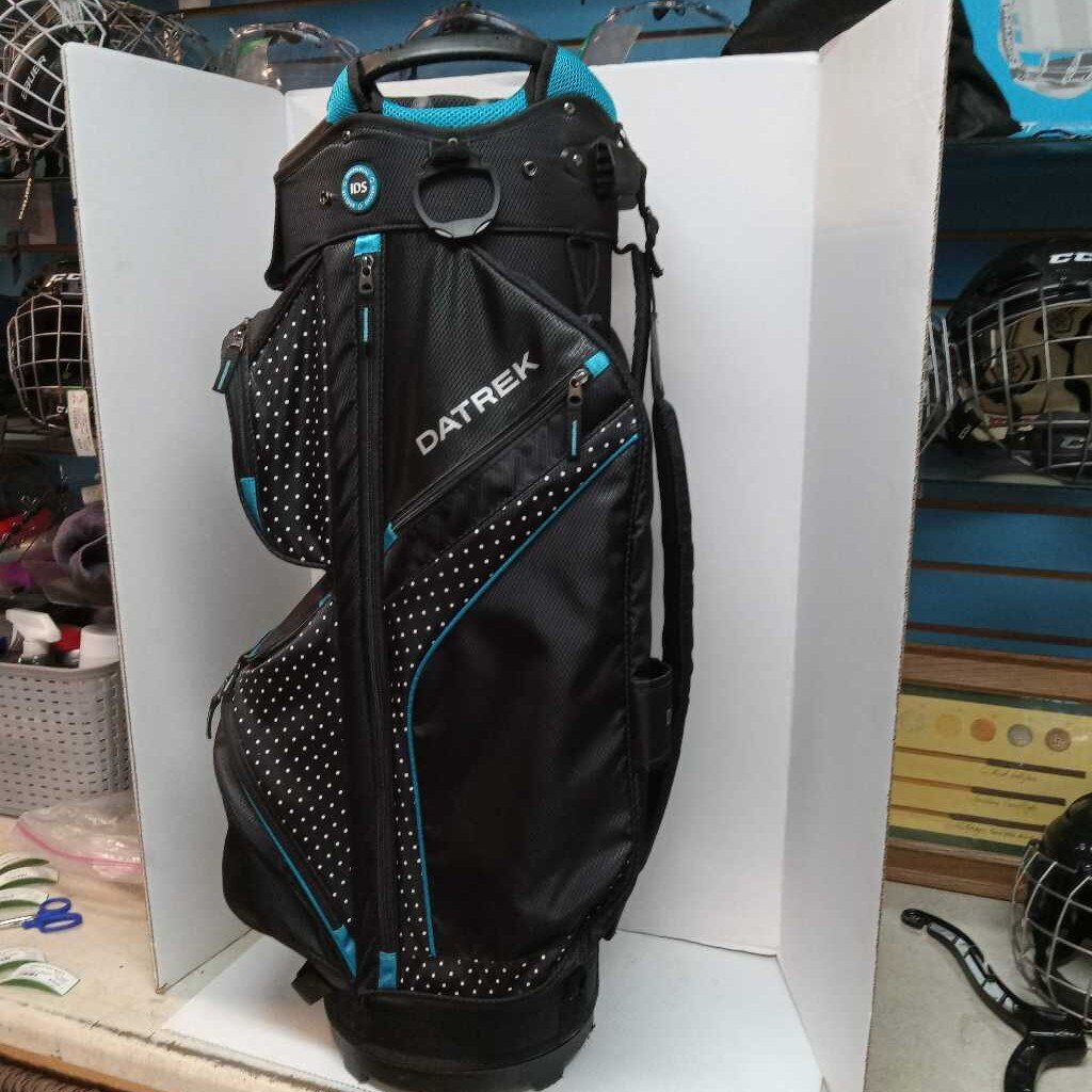 Datrek Golf Cart Bag With Individual Divider System Black/Blue Size Senior Preowned