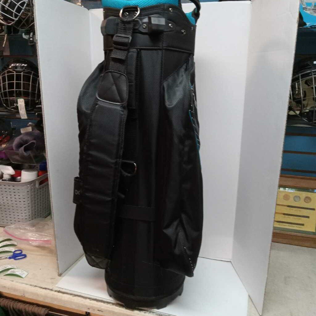 Datrek Golf Cart Bag With Individual Divider System Black/Blue Size Senior Preowned