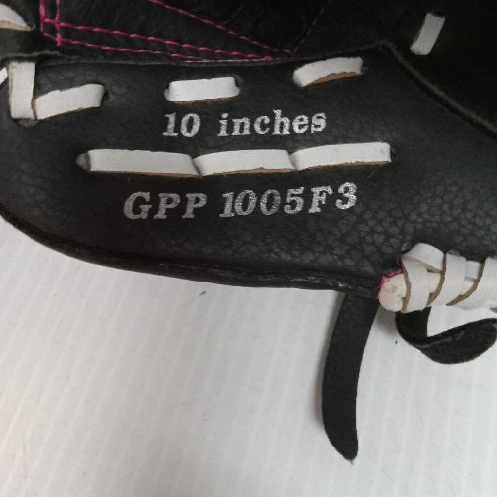 Mizuno GPP 1005F3 Fast Pitch Softball Glove Black/White Size 10" For Right Hand Throw Preowned