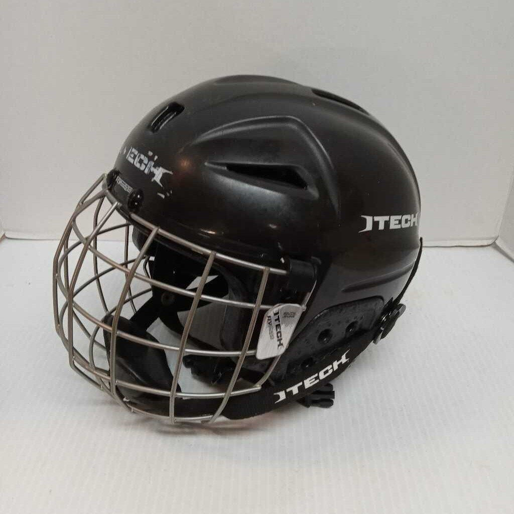 Itech Youth Hockey Helmet Combo Black Size Youth Small 6" - 6.75" Preowned (expired cert)
