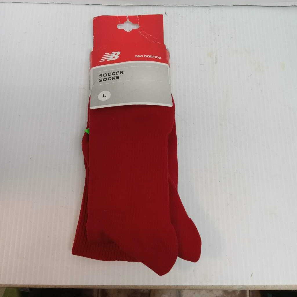 New Balance Soccer Socks Red Size Large ( Mens 9 - 12 ) New