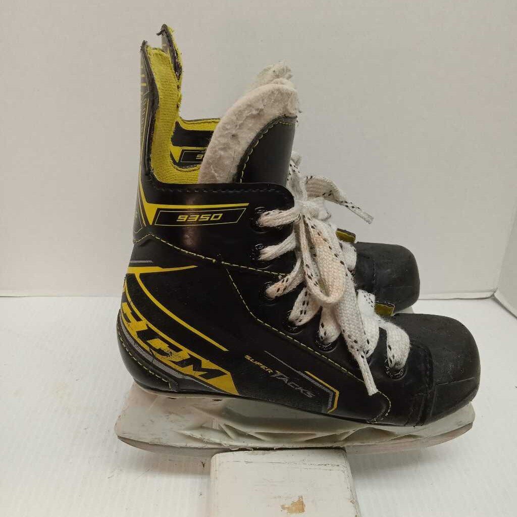 CCM Super Tacks 9350 Hockey Skates Black/Yellow Size Youth 13 Preowned