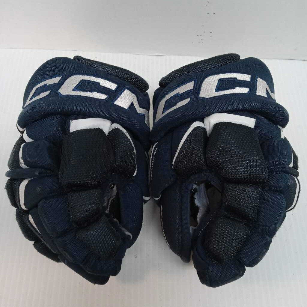 CCM Jetspeed FT6 Hockey Gloves Navy Blue Size Youth 10" Preowned