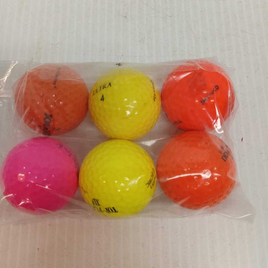 Assorted Colored Golf Balls 6 Pack Preowned