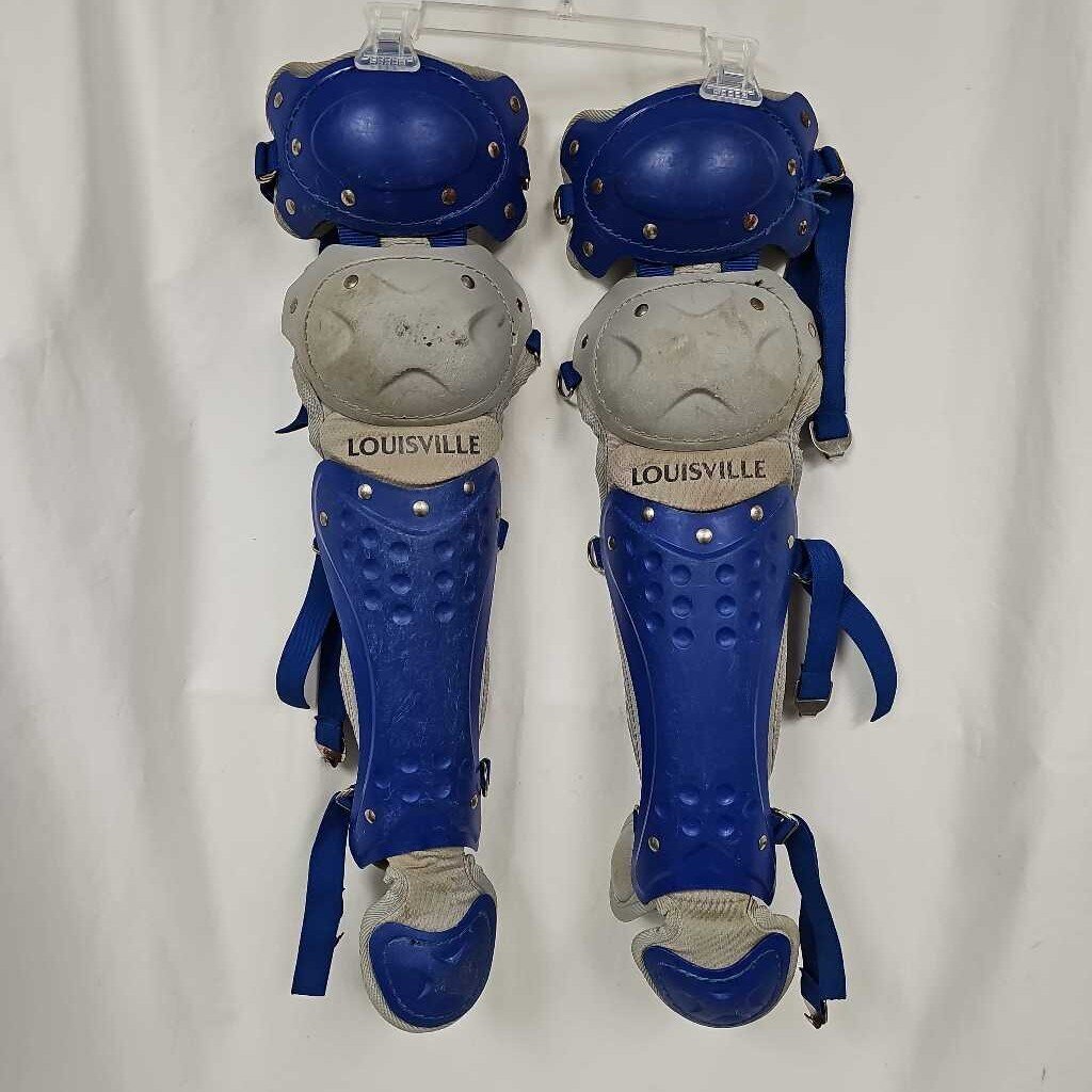 Louisville Slugger PG Series 5 Intermediate Catchers Leg Guards | 14" | Royal | Used