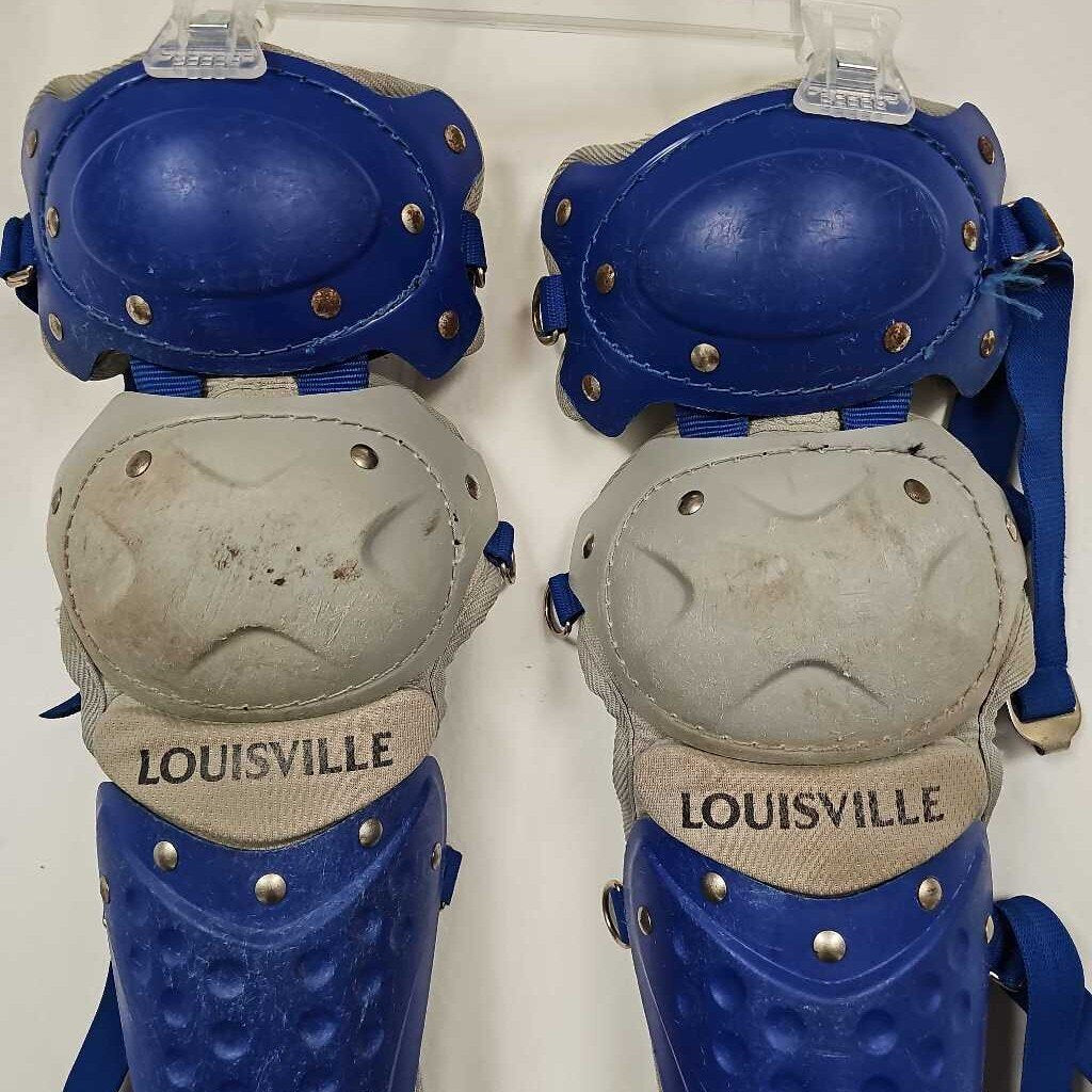 Louisville Slugger PG Series 5 Intermediate Catchers Leg Guards | 14" | Royal | Used