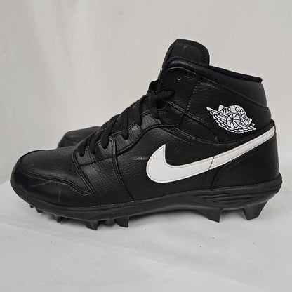 Nike Air Jordan 1 Retro Men's Football Cleats | Black/White/Black | Size 13 | Used