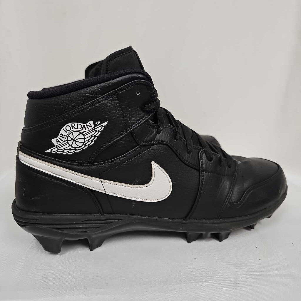 Nike Air Jordan 1 Retro Men's Football Cleats | Black/White/Black | Size 13 | Used