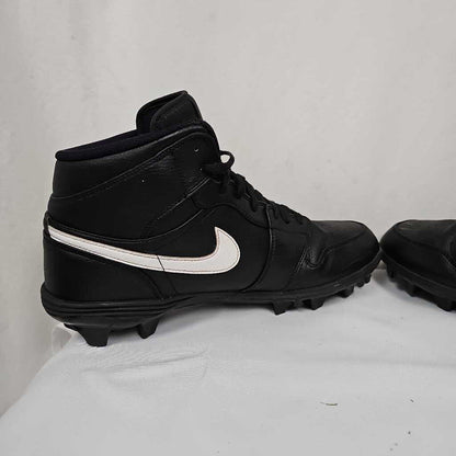 Nike Air Jordan 1 Retro Men's Football Cleats | Black/White/Black | Size 13 | Used