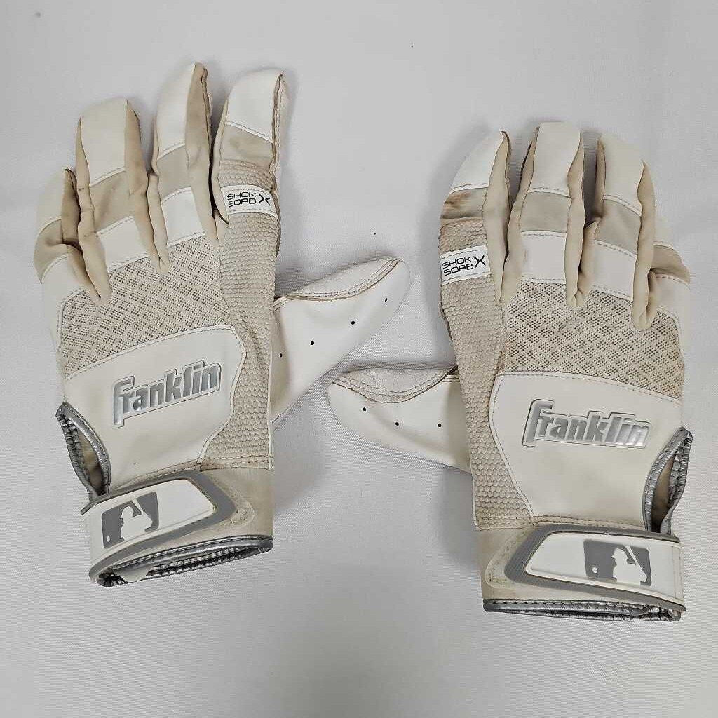 Franklin Shok Sorb X Adult Batting Gloves | White | Large | Used