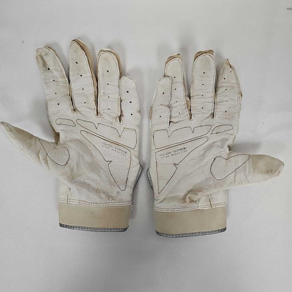Franklin Shok Sorb X Adult Batting Gloves | White | Large | Used