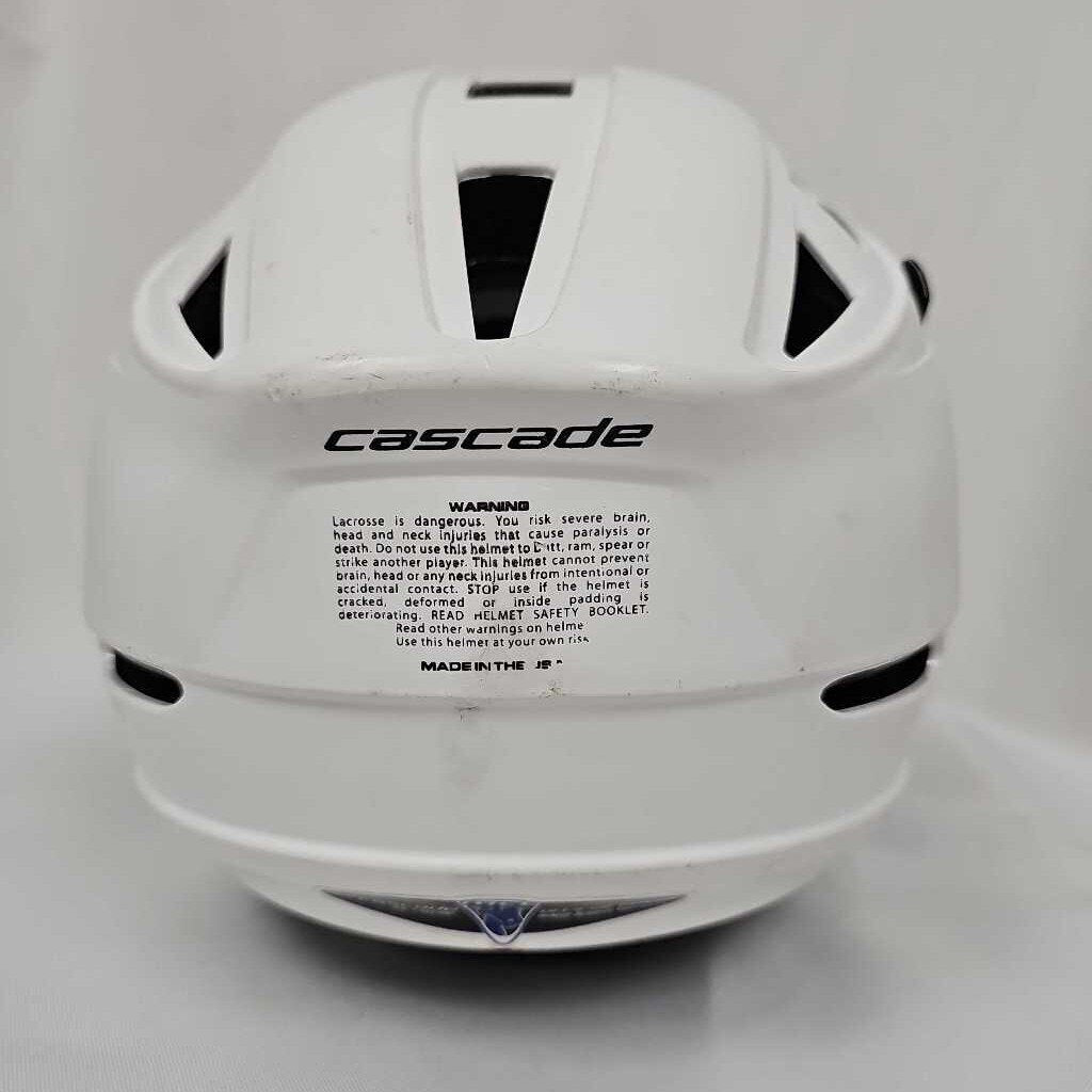 Cascade CPV-R Lacrosse Helmet | White w/ Black Mask| M/L | Used