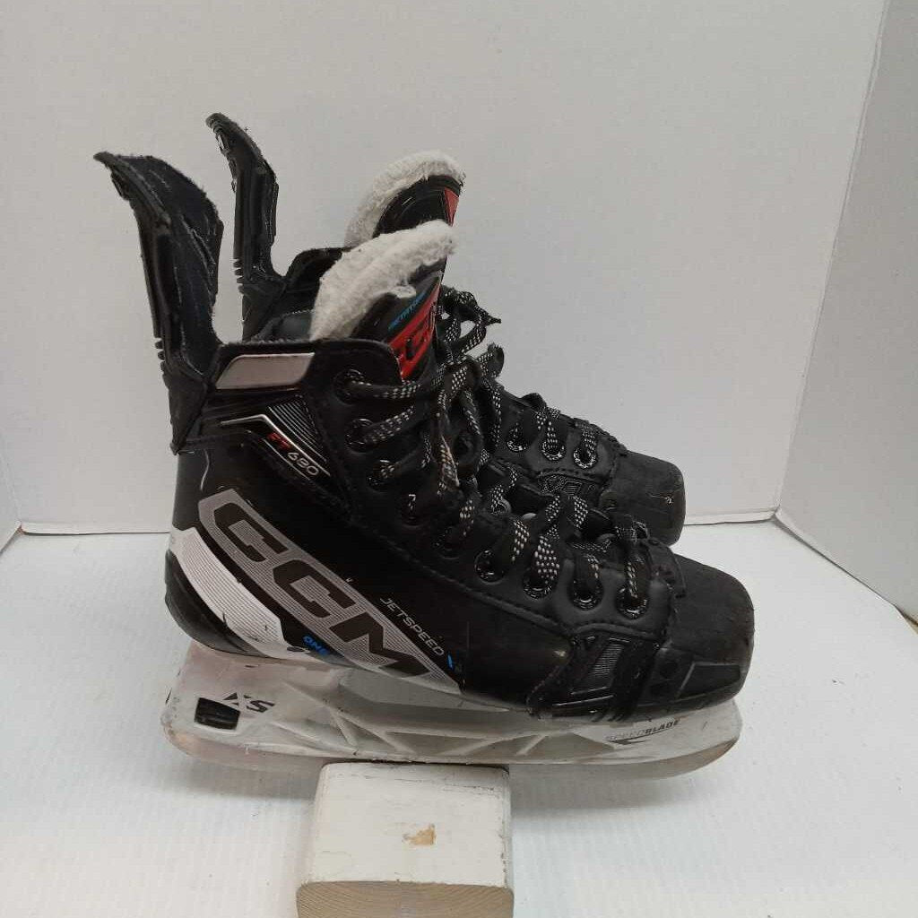 CCM Jetspeed FT 680 Hockey Skates Black Size 4 Preowned