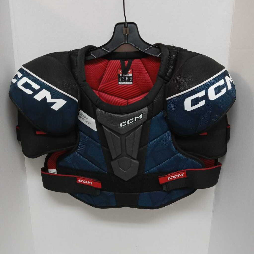 CCM NEXT Hockey Shoulder Pads Black/Blue Size Senior Large Preowned